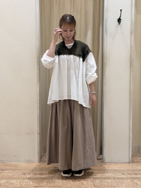 「ドッキング」｜「アイテム（チュニック）」を使った、まよねーずさん（レディース・164cm）の秋コーディネート