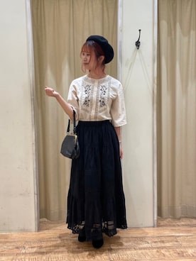 「kazumiコラボ」｜「アイテム（帽子）」を使った、まよねーずさん（レディース・164cm）の秋コーディネート