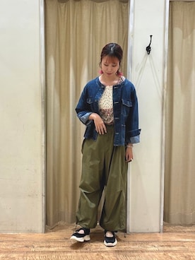 「サマンサ モスモス(Samansa Mos2)」｜「アイテム（デニムジャケット）」を使った、まよねーずさん（レディース・164cm）の夏コーディネート