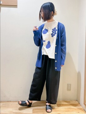 「sm2rhythm（サマンサモスモスリズム）のアイテム（パンツ）」を使った、まよねーずさん（レディース・164cm）の夏コーディネート