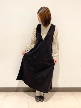 「Samansa Mos2 blue（サマンサモスモスブルー）のアイテム（その他シューズ）」を使った、まよねーずさん（レディース・164cm）の秋コーディネート