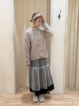 「アイテム（ドレスシューズ、ベージュ系）」を使った、まよねーずさん（レディース・164cm）の秋コーディネート