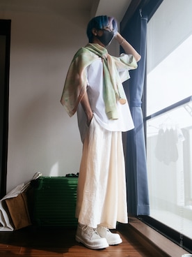 「アイテム（スカート）」を使った、wearunitさん（メンズ・172cm）の夏コーディネート