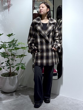 「アイテム（ピーコート）」を使った、MAIさん（レディース・157cm）の秋コーディネート