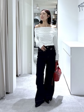 「FREE'S MART（フリーズマート）のオーバーヒールパンプス（パンプス、ブラック系）」を使った、MAIさん（レディース・157cm）の夏コーディネート