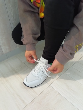 「NEW BALANCE（ニューバランス）の【New Balance】ニューバランス　ML373　PE2/PF2（スニーカー、ホワイト系）」を使った、Parade錦糸町さん（レディース・160cm）の春コーディネート