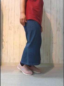 「SKECHERS（スケッチャーズ）の【SKECHERS】スケッチャーズ SLIP-INS:SUMMITS-EVERYDAY SET（スリップインズ：サミッツ - エブリデイ セット）スリッポンスニーカー 150264（スニーカー、ピンク系）」を使った、Parade錦糸町さん（レディース・160cm）の夏コーディネート