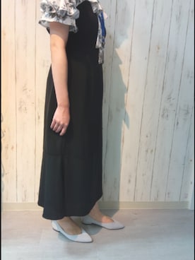 「Parade（パレード）の【Made in Japan】Vカットポインテッドトゥフラットパンプス 252009（パンプス、グレー系）」を使った、Parade錦糸町さん（レディース・160cm）の春コーディネート