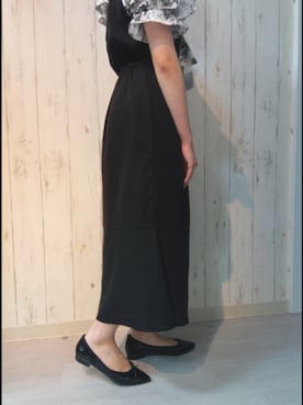 「Parade（パレード）の【Made in Japan】ポインテッドトゥリボンバレエパンプス 252010（パンプス、ブラック系）」を使った、Parade錦糸町さん（レディース・160cm）の春コーディネート