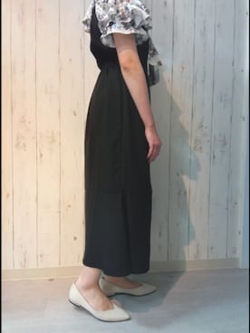 「Parade（パレード）の【Made in Japan】Vカットポインテッドトゥフラットパンプス 252009（パンプス、ホワイト系）」を使った、Parade錦糸町さん（レディース・160cm）の春コーディネート