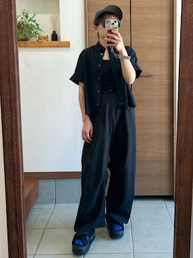 「アイテム（シャツ/ブラウス）」を使った、CHBIHAHA(チビ母/低身長コーデ)さん（レディース・148cm）の夏コーディネート