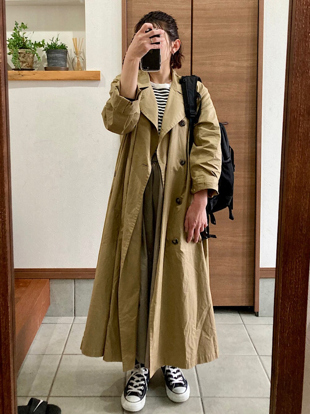 mizuiroindのトレンチコートを使った人気ファッション