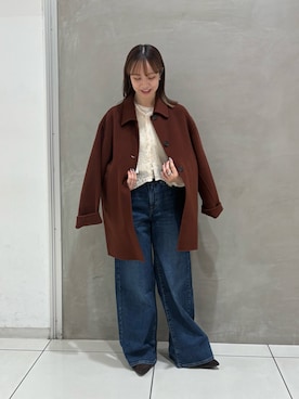「アイテム（ステンカラーコート）」を使った、karinさん（レディース・155cm）の秋コーディネート