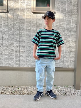 「Supreme （シュプリーム）のアイテム」を使った、kanaさん（キッズ・145cm）の夏コーディネート