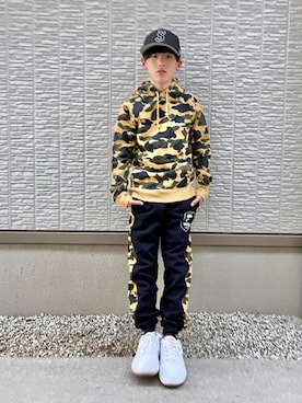 「アイテム（キャップ）」を使った、kanaさん（キッズ・142cm）の秋コーディネート