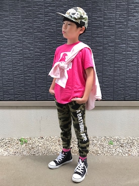 「「kakko」（カッコ）のアイテム」を使った、kanaさん（キッズ・128cm）の秋コーディネート