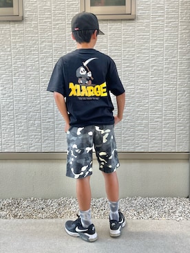 「A BATHING APE（アベイシングエイプ）のアイテム」を使った、kanaさん（キッズ・146cm）の夏コーディネート