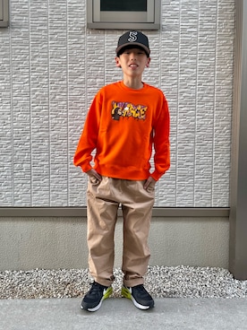 「アイテム（スウェット）」を使った、kanaさん（キッズ・142cm）の秋コーディネート