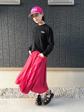 「ZOZOKIDSDAY」｜「アイテム（サンダル）」を使った、kanaさん（キッズ・148cm）の春コーディネート