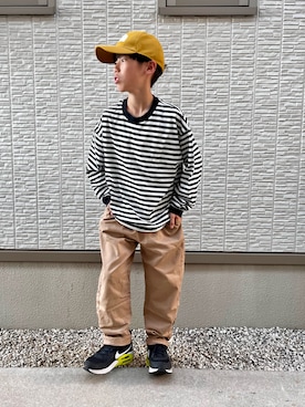 「アイテム（帽子）」を使った、kanaさん（キッズ・142cm）の秋コーディネート