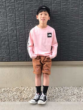 「ペイント」｜「アイテム（帽子）」を使った、kanaさん（キッズ・126cm）の春コーディネート