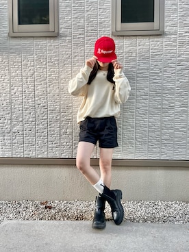 「アイテム（キャップ）」を使った、kanaさん（レディース・162cm）の秋コーディネート
