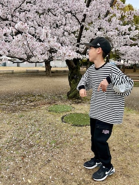 「Supreme （シュプリーム）のアイテム」を使った、kanaさん（キッズ・145cm）の春コーディネート