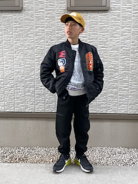 「アイテム（スニーカー）」を使った、kanaさん（キッズ・142cm）の冬コーディネート