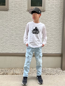 「Supreme （シュプリーム）のアイテム」を使った、kanaさん（キッズ・145cm）の春コーディネート