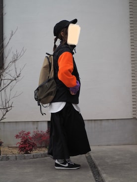 「and wander（アンドワンダー）のアイテム」を使った、haruaya77さん（レディース・154cm）の冬コーディネート