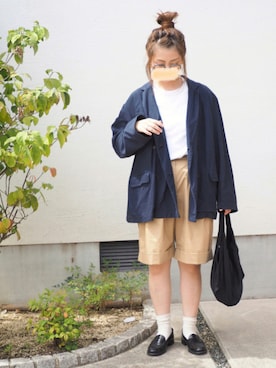 「Graphpaper（グラフペーパー）のアイテム（ジャケット/アウター）」を使った、haruaya77さん（レディース・154cm）の秋コーディネート