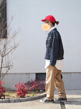 「Graphpaper（グラフペーパー）のアイテム（パンツ）」を使った、haruaya77さん（レディース・154cm）の春コーディネート