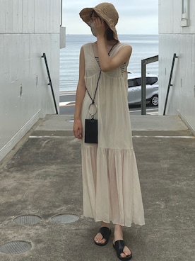 「いいね返し」｜「アイテム（ワンピース/ドレス）」を使った、まなみさん（レディース・163cm）の夏コーディネート