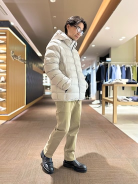 「チェルシーブーツ」｜「アイテム（ダウンジャケット/コート）」を使った、k.tsukaharaさん（メンズ・164cm）の冬コーディネート