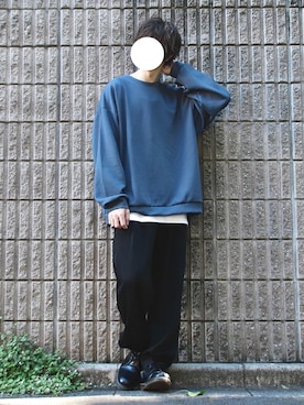 「DOOPZ（ドープス）のカフスイージーパンツ(セットアップ可)（その他パンツ）」を使った、桜江しゅう さん（メンズ・180cm）の秋コーディネート
