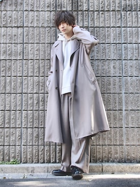 「JUNRED（ジュンレッド）のアイテム（パーカー）」を使った、桜江しゅう さん（メンズ・180cm）の春コーディネート
