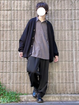 「DOOPZ（ドープス）のカフスイージーパンツ(セットアップ可)（その他パンツ）」を使った、桜江しゅう さん（メンズ・180cm）の秋コーディネート