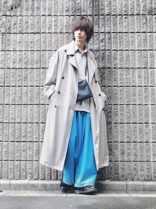 コットンツイル ／ オーバーサイズ マキシ丈 ロング トレンチコート