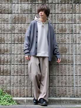 「JUNRED（ジュンレッド）のアイテム（パーカー）」を使った、桜江しゅう さん（メンズ・180cm）の秋コーディネート