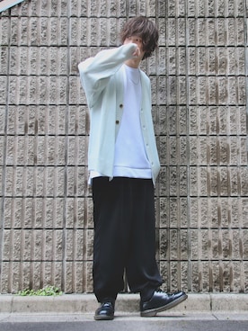 「DOOPZ（ドープス）のカフスイージーパンツ(セットアップ可)（その他パンツ）」を使った、桜江しゅう さん（メンズ・180cm）の春コーディネート