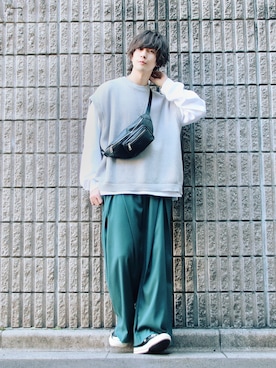 「NILWAY（ニルウェイ）のアイテム」を使った、桜江しゅう さん（メンズ・180cm）の春コーディネート
