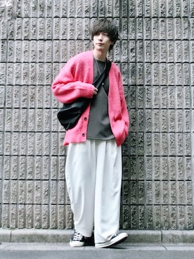 「WYM × ATTACHMENT（ウィム×アタッチメント）のアイテム」を使った、桜江しゅう さん（メンズ・180cm）の冬コーディネート