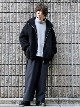 「MinoriTY（マイノリティ）のアイテム（ブルゾン）」を使った、桜江しゅう さん（メンズ・180cm）の冬コーディネート
