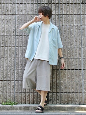 「COOLなこのコが仲間入り」｜「アイテム（セットアップ）」を使った、桜江しゅう さん（メンズ・180cm）の夏コーディネート
