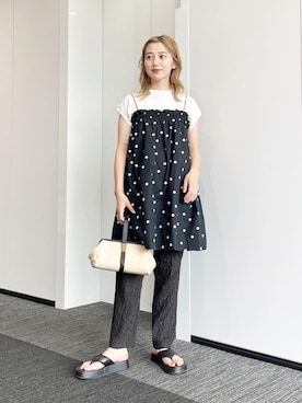 「H&M（エイチ・アンド・エム）のアイテム（ワンピース/ドレス）」を使った、ハルカ   カワエさん（レディース・161cm）の夏コーディネート