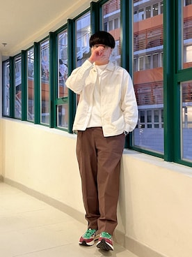 「JIL SANDER（ジルサンダー）のアイテム（ジャケット/アウター）」を使った、Onsomeboy | 安森仔さん（メンズ・172cm）の秋コーディネート