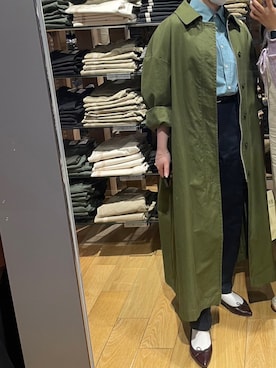 「BLACK BY MOUSSY（ブラックバイマウジー）のアイテム（ステンカラーコート）」を使った、pennnennさん（レディース・165cm）の春コーディネート