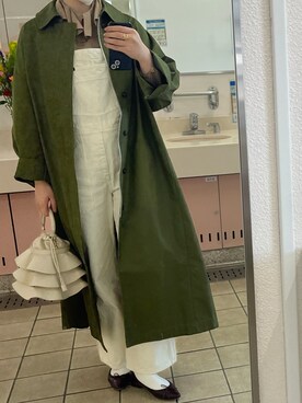 「BLACK BY MOUSSY（ブラックバイマウジー）のアイテム（ステンカラーコート）」を使った、pennnennさん（レディース・165cm）の冬コーディネート