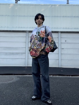 「DRIES VAN NOTEN（ドリスヴァンノッテン）のアイテム（パーカー）」を使った、まぶくんさん（メンズ・178cm）の秋コーディネート