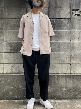 「WYM」｜「アイテム（スラックス）」を使った、mos【モス】さん（メンズ・170cm）の夏コーディネート